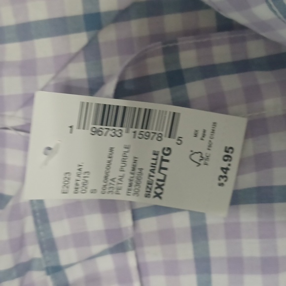 NWT Men's XXL purple & bluish gingham shirt - Picture 5 of 5